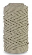 Bavlnená šnúrka Macrame 3 mm 100 m, PLÁNOVANÁ S JADROM, svetlo béžová Bavlnená šnúrka Macrame 3 mm 100 m, PLÁNOVANÁ S JADROM, svetlo béžová