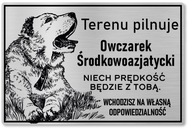 Značka Pozor pes - Areál stráži aziat