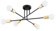 Lustrové závesné stropné svietidlo Edison so zlatým loftovým prvkom LED Lustrové závesné stropné svietidlo Edison so zlatým loftovým prvkom LED