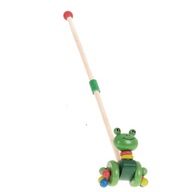 Odtláčacia hračka pre deti na palici, chodiaca žabka
