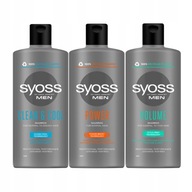 Syoss MEN Clean Power objemový šampón Zes 3x 440ml