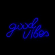 Neónové LED Good Vibes, nástenný neónový nápis, neónový nápis
