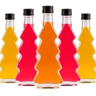 5 ks vianočných darčekových fliaš vianočný stromček 250 ml na likérové ​​tinktúry + uzávery