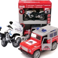 ZÁCHRANNÉ VOZIDLÁ MOTOCYKEL POLICAJNÉ AUTO 2v1 ZÁCHRANNÉ VOZIDLÁ MOTOCYKEL POLICAJNÉ AUTO 2v1
