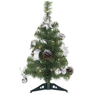 Švédsky vianočný stromček, ZDOBENÝ, 45 cm, na batérie