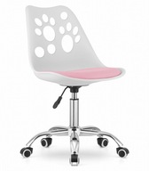 Otočná stolička PRINT - biela a ružová
