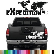 2x NÁLEPKA Autografika OFFROAD Expedition World Map SVET 50x18