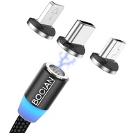 Magnetický kábel pre iPhone Micro USB-C 3v1 3A 2M Magnetický kábel pre iPhone Micro USB-C 3v1 3A 2M
