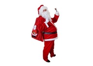 Kostým Santa Claus velvet lux 5 kusov Star Parochňa Beard Sack Santa Hat
