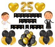 25. výročie svadby Balóny Dekorácie Set Gold