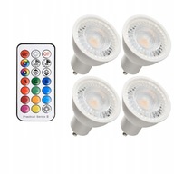 Sada 4 x GU10 RGB + neutrálne žiarovky s diaľkovým ovládaním Sada 4 x GU10 RGB + neutrálne žiarovky s diaľkovým ovládaním