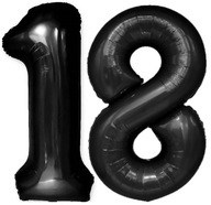 FÓLIOVÝ BALÓN, ČÍSLO 18, ČIERNA, VEĽKÝ, 100 cm FÓLIOVÝ BALÓN, ČÍSLO 18, ČIERNA, VEĽKÝ, 100 cm