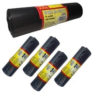 LDPE vrecia na odpadky Silné a odolné 160 l (10 kusov) Čierna x5 LDPE vrecia na odpadky Silné a odolné 160 l (10 kusov) Čierna x5