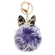Prívesok Keychain Fuzzy Fur Ball FIALOVÁ
