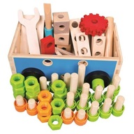 Krabička s drevenými hračkami
