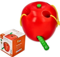 Viga Interlace Apple with Worm String Wood EDU Manuálne cvičenia