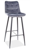 Barová stolička Chic H-1 zamatovo šedá
