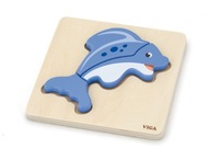 VIGA Baby prvé drevené puzzle Delfín