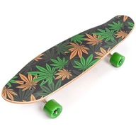 Zeleno-hnedo-oranžový skateboard Meteor Cannabis