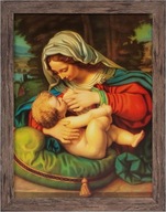 OBRAZ 45x35 MATKA BOŽIA KRMENIE DUB RÁM OBRAZ 45x35 MATKA BOŽIA KRMENIE DUB RÁM