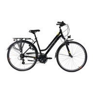 Dámsky trekingový bicykel Romet Gazela, čierno-žltý L