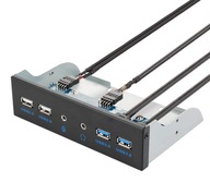 5,25-palcový predný panel USB 3.0/2.0 Audio Hub