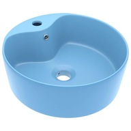 vidaXL Umývadlo s prepadom, matná modrá, 36x13 cm, keramika vidaXL Umývadlo s prepadom, matná modrá, 36x13 cm, keramika