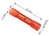 Izolovaný konektor konektor 27,3/3,2/1,7 červený Izolovaný konektor konektor 27,3/3,2/1,7 červený