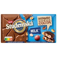 Študentská mliečna čokoláda so sušeným ovocím a želé