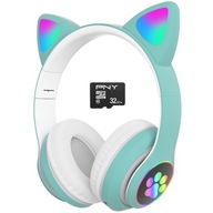 Bluetooth 5.0 FM LED slúchadlá do uší pre mačky + 32 GB Bluetooth 5.0 FM LED slúchadlá do uší pre mačky + 32 GB