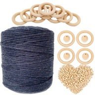 MACRAME KIT Námornícka modrá EKO bavlnená šnúrka MACRAME KIT Námornícka modrá EKO bavlnená šnúrka