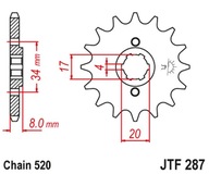 JT PREDNÉ OZNAČENIE 267 14 HONDA CRF 230L '08-'10, XL 250R '84-97 (26714JT) JT PREDNÉ OZNAČENIE 267 14 HONDA CRF 230L '08-'10, XL 250R '84-97 (26714JT)