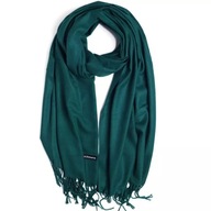 Zelená dámska šatka so strapcami, hrejivá, mäkká, elegantná, veľká Zelená dámska šatka so strapcami, hrejivá, mäkká, elegantná, veľká