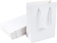 Biele papierové spoločenské tašky s nylonovým uc