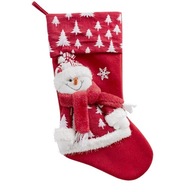 Vianočná dekorácia ponožka topánka červený snehuliak