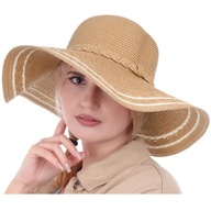 Slamený panamský slamený klobúk na pláž hnedý