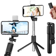 STROJÍK SELFIE TYČ STÍPOD BLUETOOTH LED DIAĽKOVÉ OVLÁDANIE