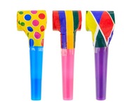 Roll-up Trumpets Birthday Whistles Color 3 ks