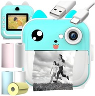 Mini fotoaparát pre deti s funkciou tlačiarne - okamžitá tlač + 4 kotúče