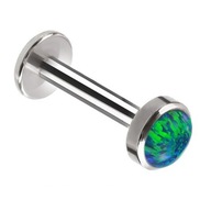 Labret s morským opálom - vnútorný závit 1,2/8/4 strieborný Labret s morským opálom - vnútorný závit 1,2/8/4 strieborný