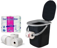 PRENOSNÉ TURISTICKÉ WC MOBILNÉ KEMPINGOVÉ VEDROVÉ WC + PAPIER 4 VALCE PRENOSNÉ TURISTICKÉ WC MOBILNÉ KEMPINGOVÉ VEDROVÉ WC + PAPIER 4 VALCE