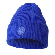 DÁMSKA TEPLÁ ZIMNÁ ČIAPKA S PRUHOVANÝM NÁŠIVKOU MORAJ BEANIE, MODRÁ UNI