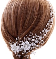 perlová vetvička do vlasov Kvetinová čelenka do vlasov