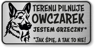 Pozor pes znak - nemecký ovčiak vtipný Pozor pes znak - nemecký ovčiak vtipný