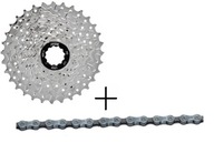 PROX BICYKLOVÁ KAZETA 8-RÝCHLOSTNÁ 11-32 STRIEBORNÁ + REŤAZ PROX BICYKLOVÁ KAZETA 8-RÝCHLOSTNÁ 11-32 STRIEBORNÁ + REŤAZ