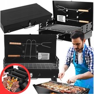 TURISTICKÝ ZÁHRADNÝ GRIL SKLADACÍ KEMPINGOVÝ KUFOR + PRÍBORY + 4 PODLOŽKY NA BBQ TURISTICKÝ ZÁHRADNÝ GRIL SKLADACÍ KEMPINGOVÝ KUFOR + PRÍBORY + 4 PODLOŽKY NA BBQ