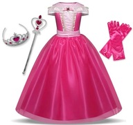 PRINCEZNÝ OUTFIT AURORA ŠATY NA SPANIE 122-128 PRINCEZNÝ OUTFIT AURORA ŠATY NA SPANIE 122-128