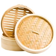 Naparovač, bambusový naparovač, 2 sitká, okrúhly 25 cm