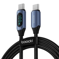TOOCKI USB-C Type-C 100W PD QC kábel pre rýchle nabíjanie + LCD METER