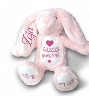 Bunny Metrický darčekový krst krst mazdala maskot medveďa meno narodeniny